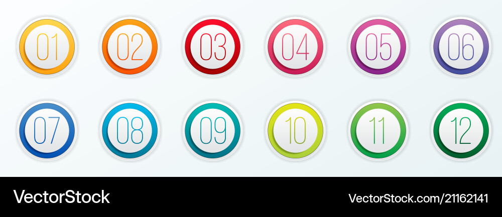 Number Bullet Point Set Vector Image