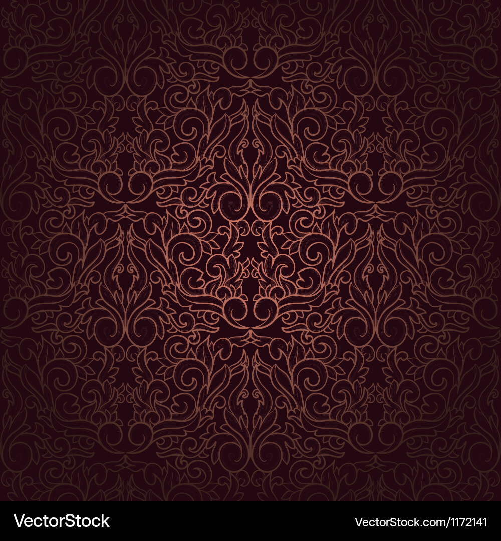 Red Damask Pattern Vector Image
