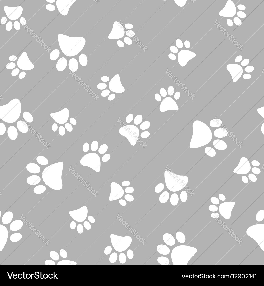 Seamless Paw Print Pattern vector image