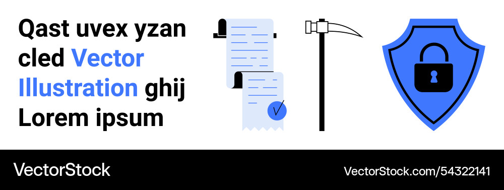 Secure document management concept with shield Vector Image