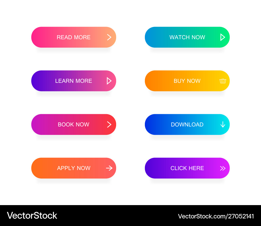 Set modern material style buttons for website Set modern material style buttons for website vector image