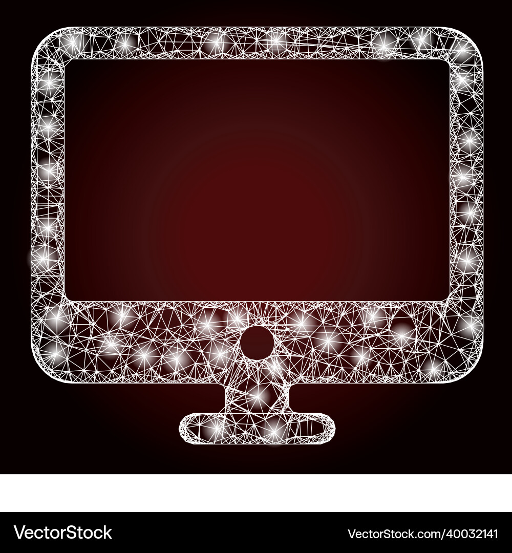 Shiny net mesh computer display with glare spots Shiny net mesh computer display with glare spots vector image