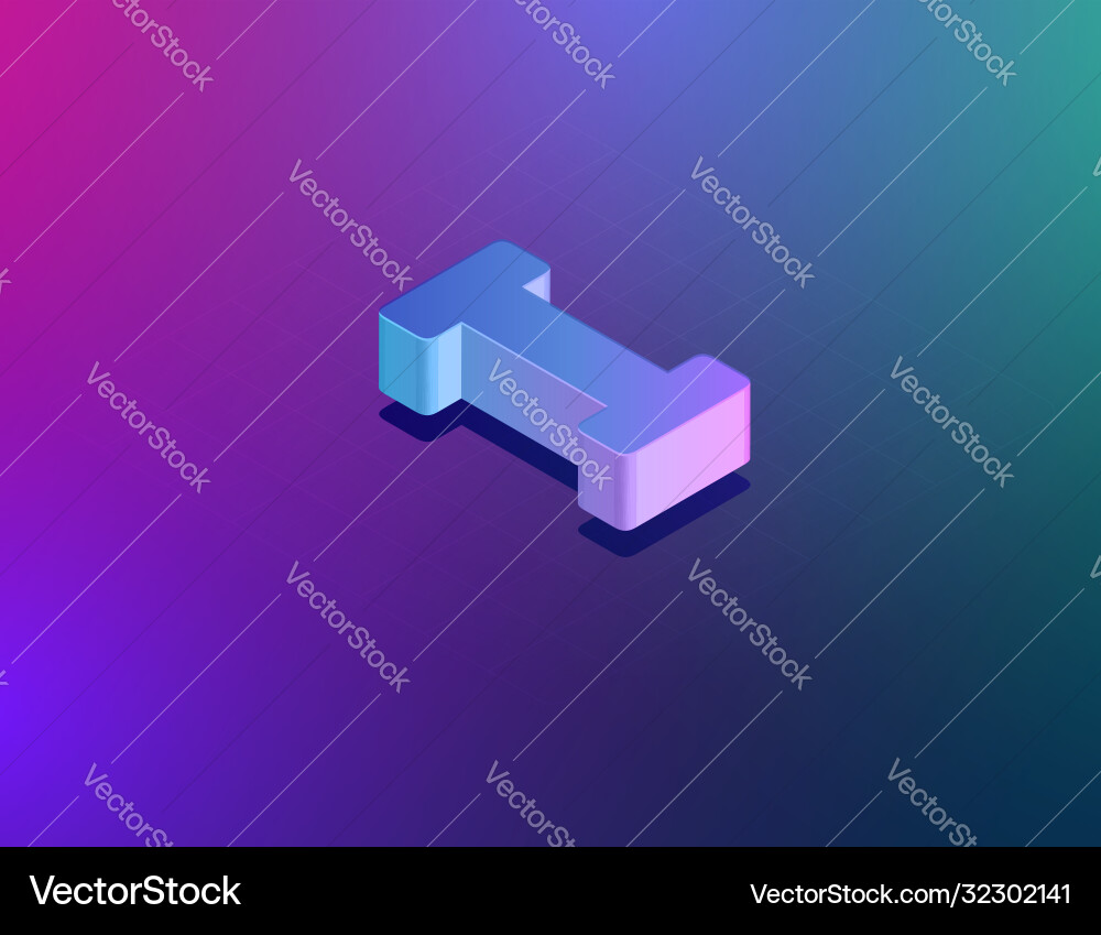 Three dee tech font character i isometric Three dee tech font character i isometric vector image