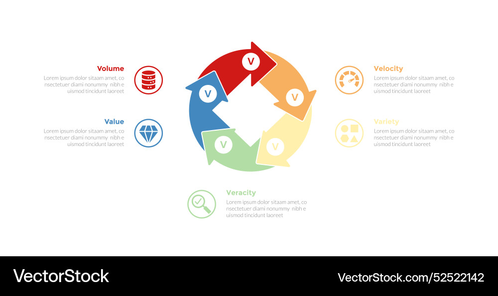 5vs Big Data Infographics Template Diagram Vector Image