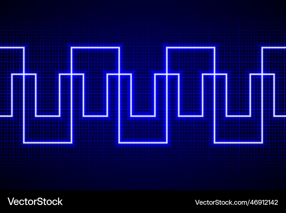 Abstract neon blue broken line pattern on dark vector image