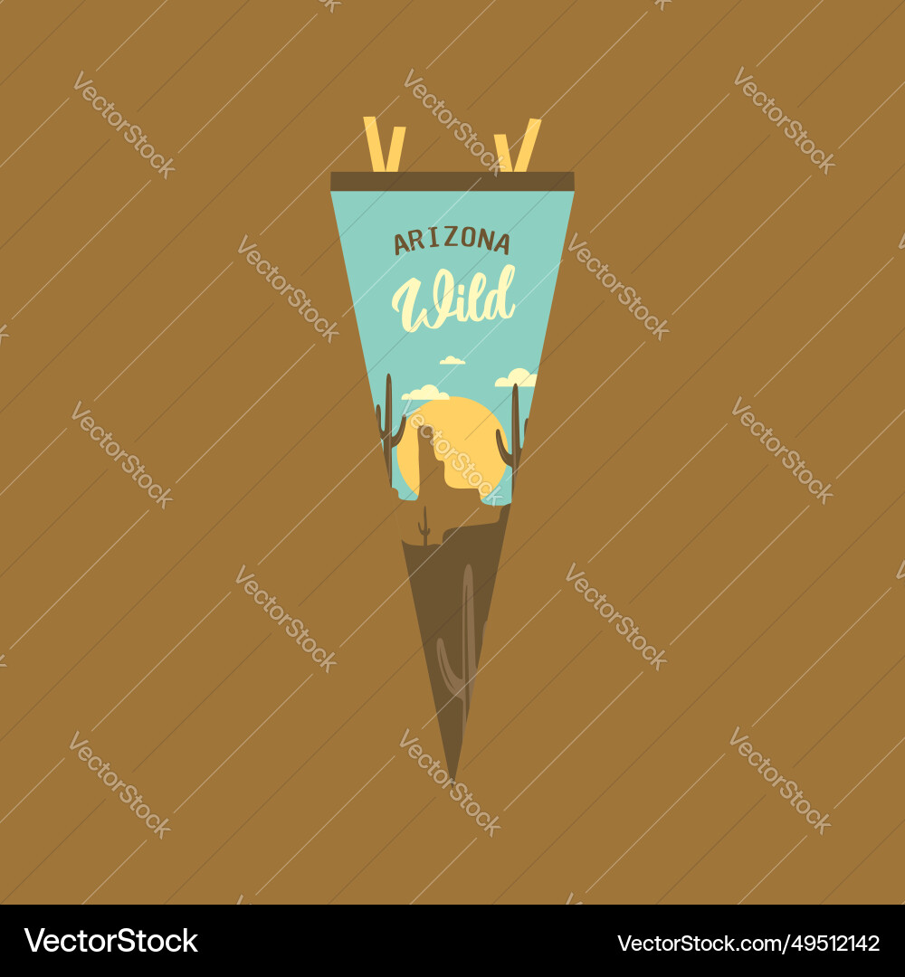 Adventure pennant camping flag design vector image