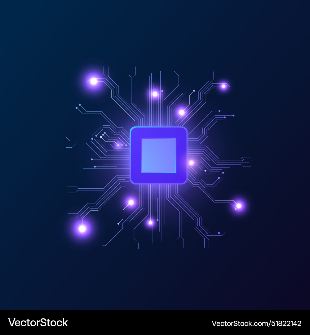 Ai Circuit Board Artificial Intelligence Chip Vector Image Ai Circuit Board Artificial Intelligence Chip Vector Image
