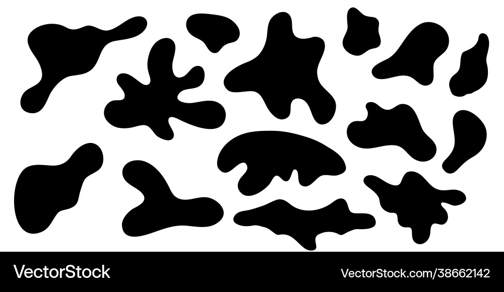 Amorphous blob shapes black amoeba asymmetric Amorphous blob shapes black amoeba asymmetric Vector Image