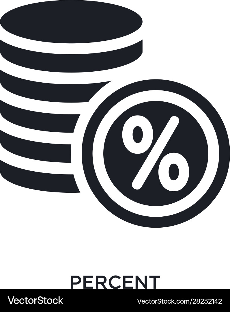 Black percent isolated icon simple element from Vector Image