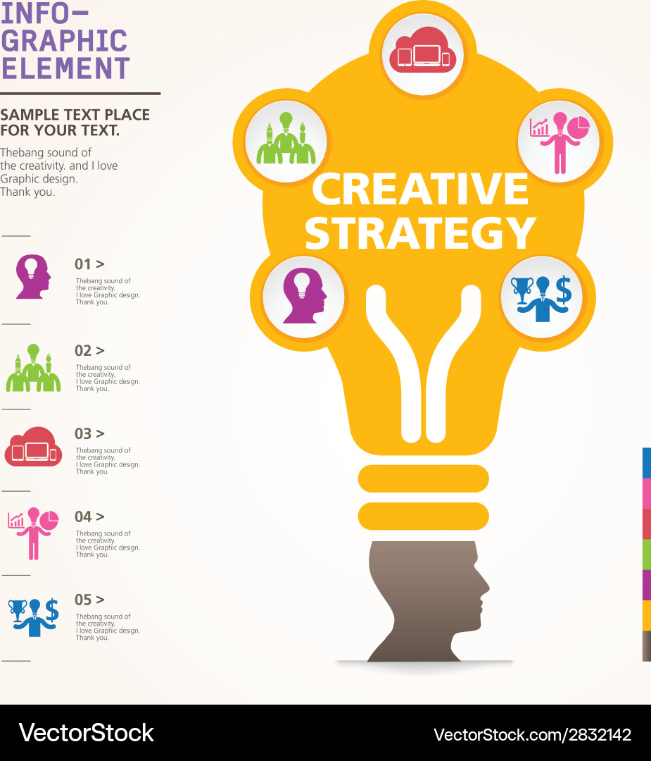 Bulb icon with idea concept info graphic Vector Image