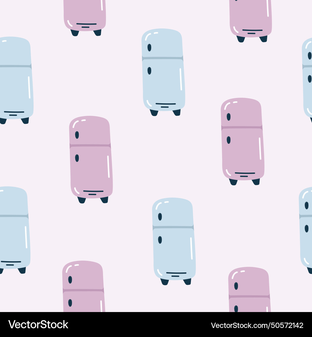 Cute simple seamless pattern with fridges vector image