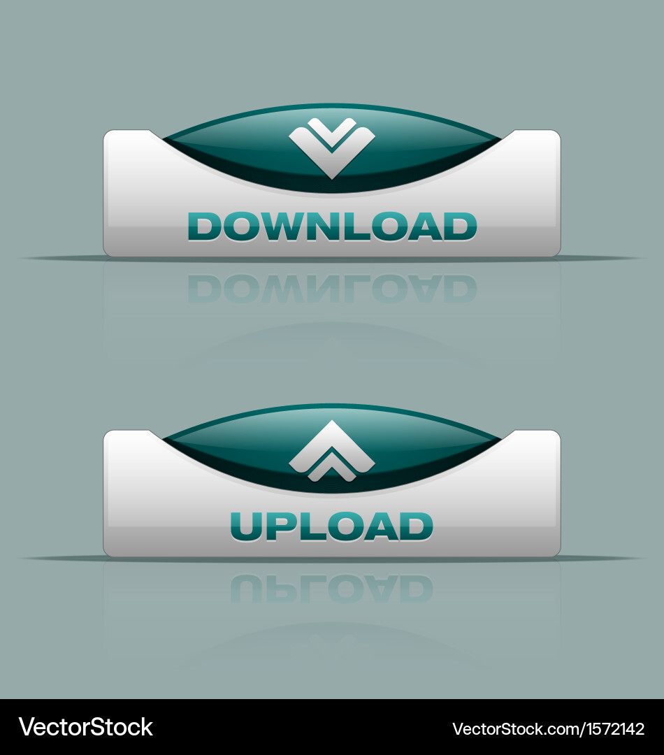 Download and upload buttons vector image