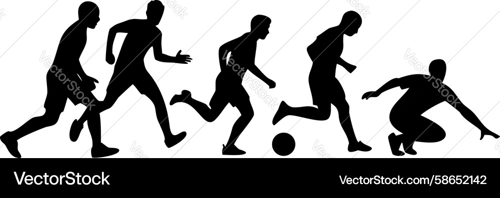 Dynamic Soccer Players in Action Vector Image