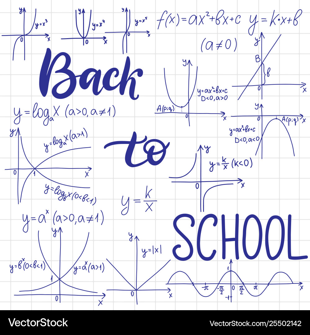 Education pattern with formulas and equations Vector Image