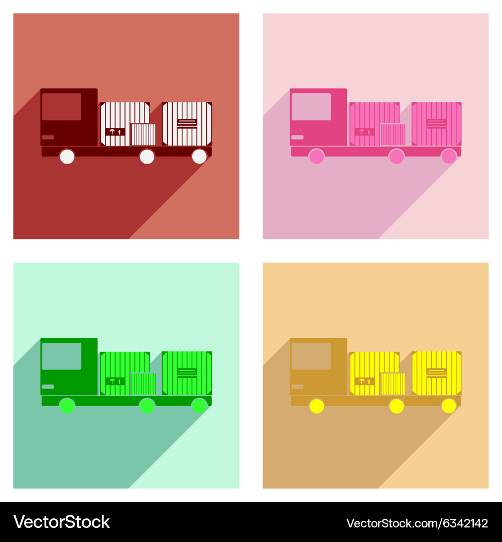 Flat with shadow concept and mobile application vector image