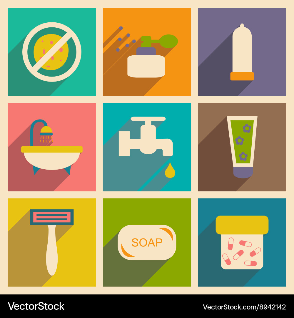 Flat with shadow concept and mobile application Vector Image
