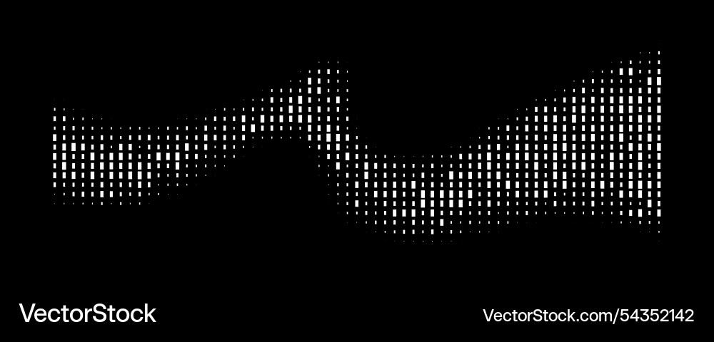 Halftone rhythm wave line dots pattern Halftone rhythm wave line dots pattern Vector Image