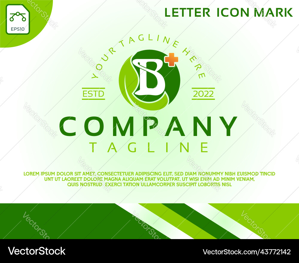 Kreativer Buchstabe b und Gesundheitspflege grünes Blatt Logo Kreativer Buchstabe b und Gesundheitspflege grünes Blatt Logo vektorbild