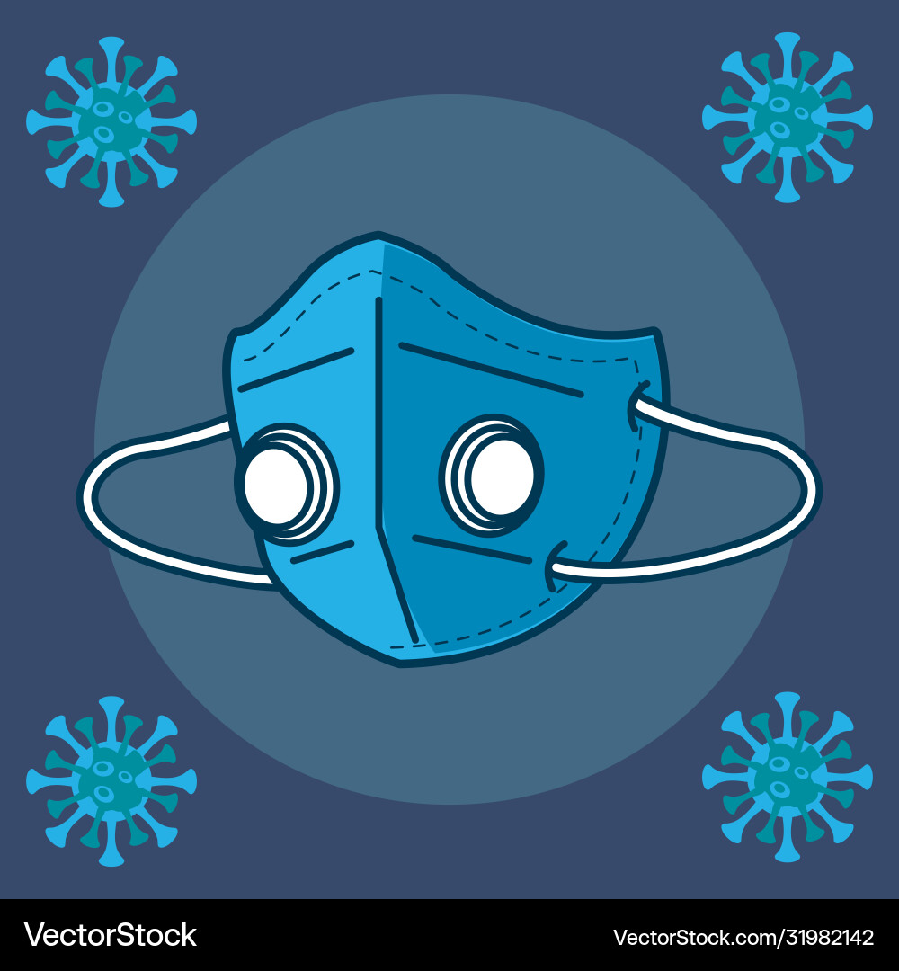 Medical mask respiratory accessory with covid19 Medical mask respiratory accessory with covid19 vector image