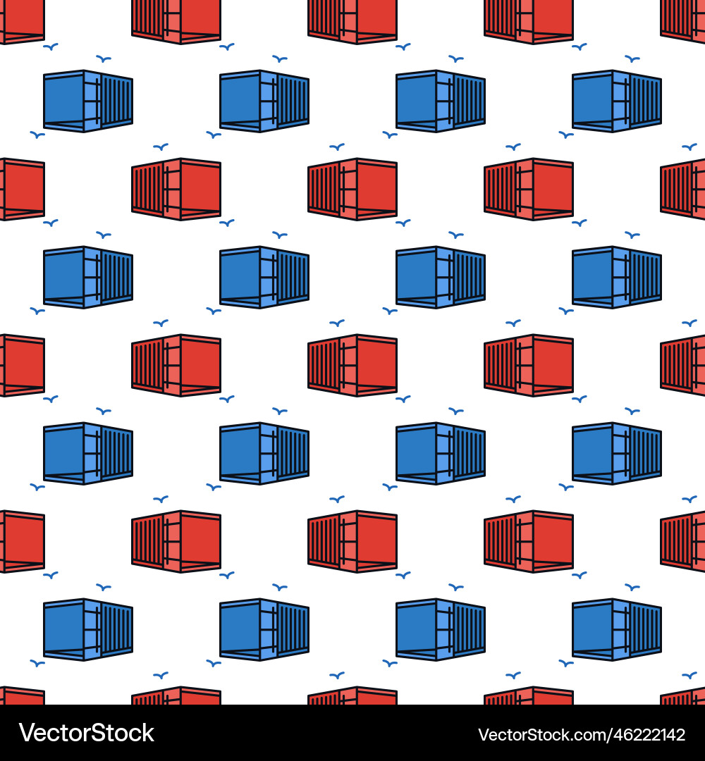 Opened container delivery colored seamless pattern Opened container delivery colored seamless pattern vector image