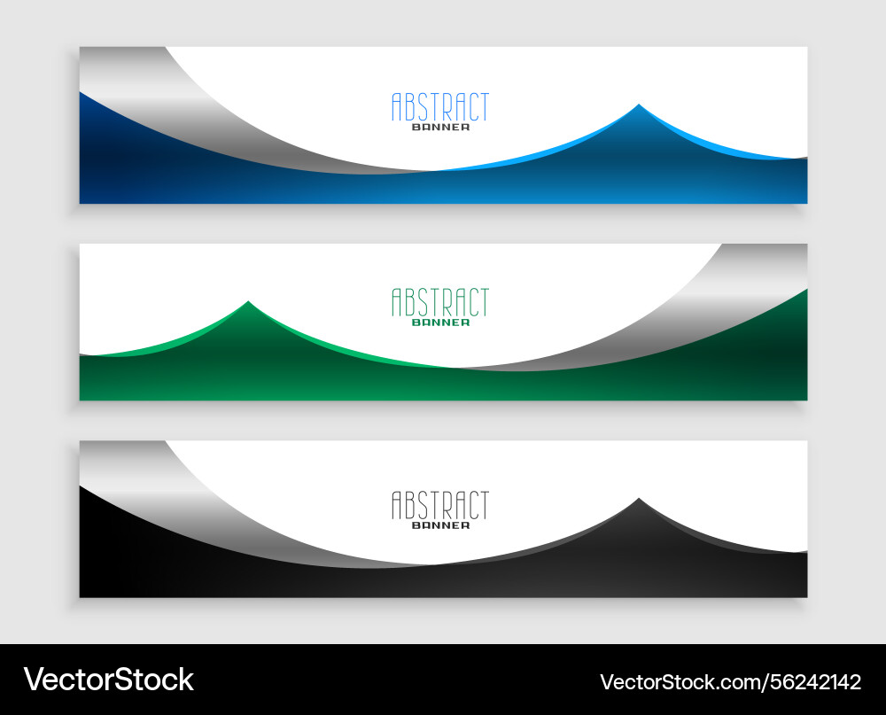 Pack of three abstract website header layout vector image