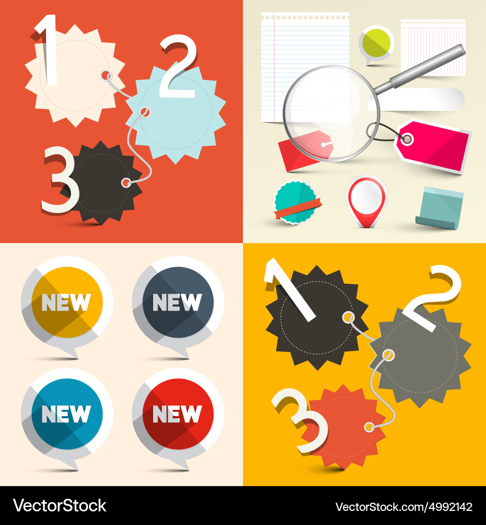 Paper empty labels - tags and sheets Vector Image