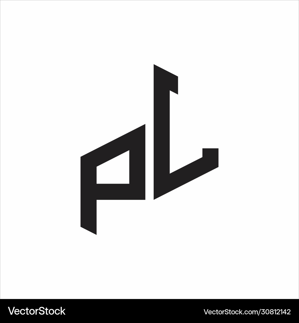 Pl initial letters logo monogram with up to down Vector Image