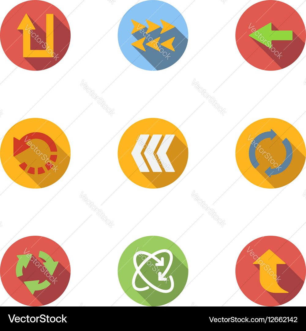Pointer of computer icons set flat style Vector Image