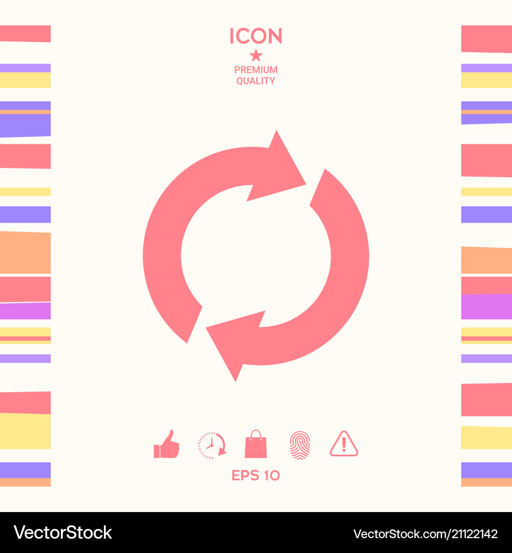 Reset button reload arrows vector image