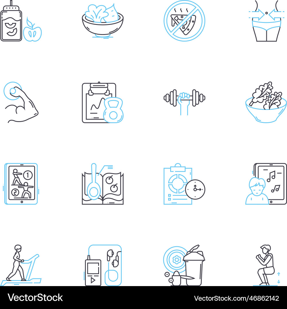 Run sprints linear icons set speed acceleration Vector Image