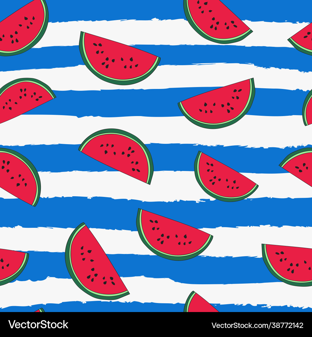 Seamless repeat pattern with watermelon toss Seamless repeat pattern with watermelon toss vector image