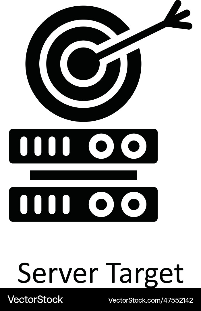 Server target solid icon design Vector Image