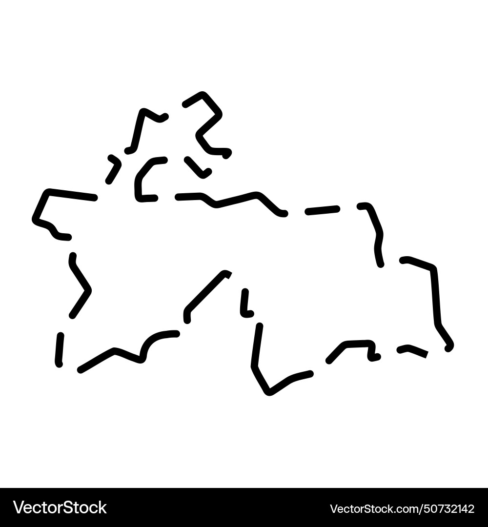 Tajikistan simplified broken outline map Vector Image