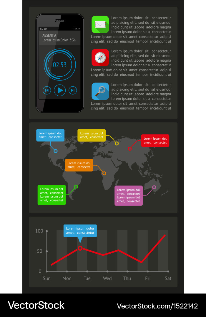 Ui infographics and web elements Vector Image