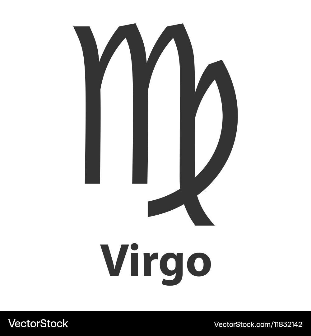 Virgo Zodiac Sign Icon - Celestial Symbol Vector Image