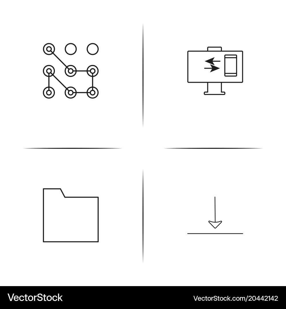 Web and text simple linear icon setsimple outline vector image