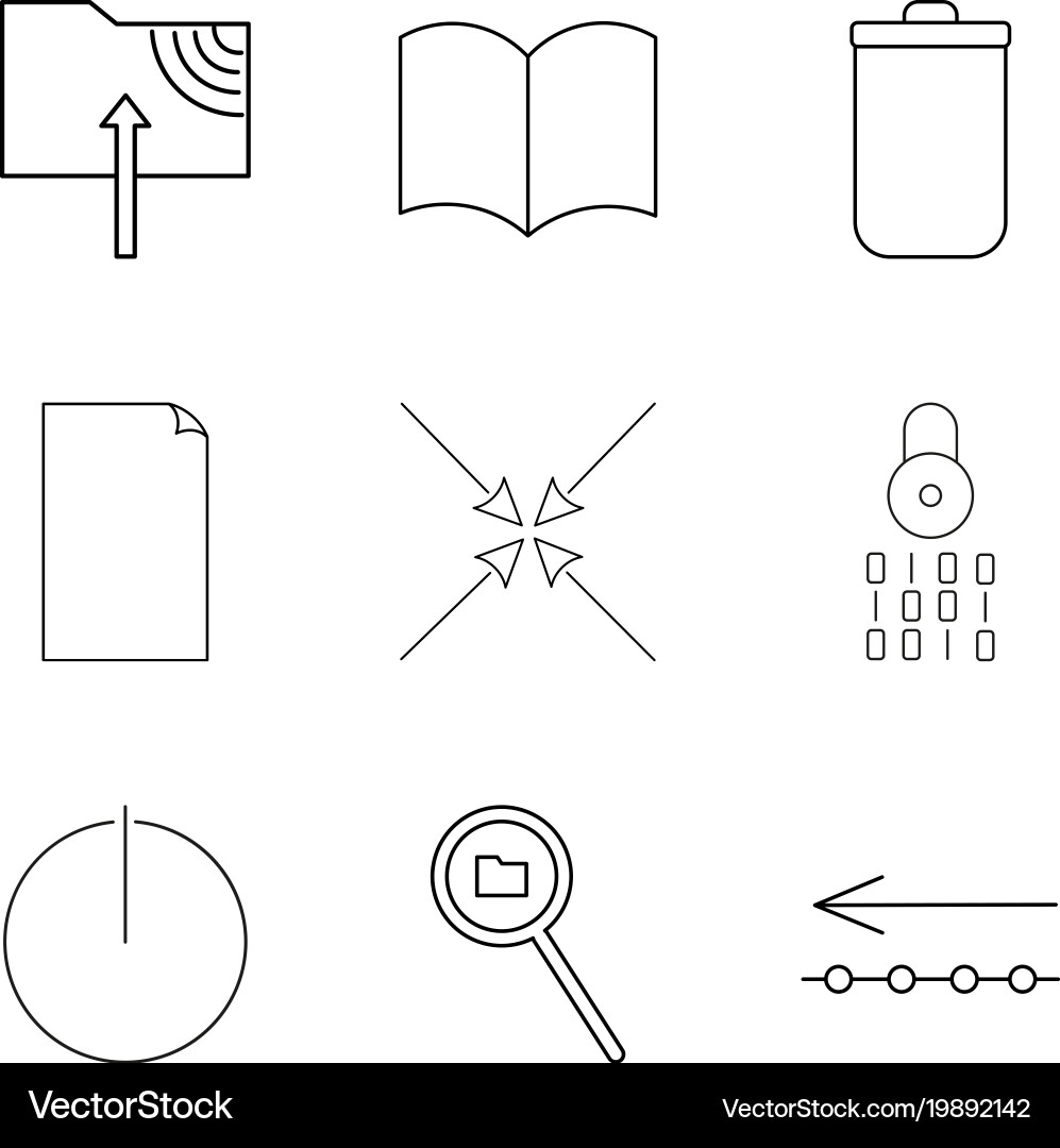 Web linear icon set simple outline icons Vector Image