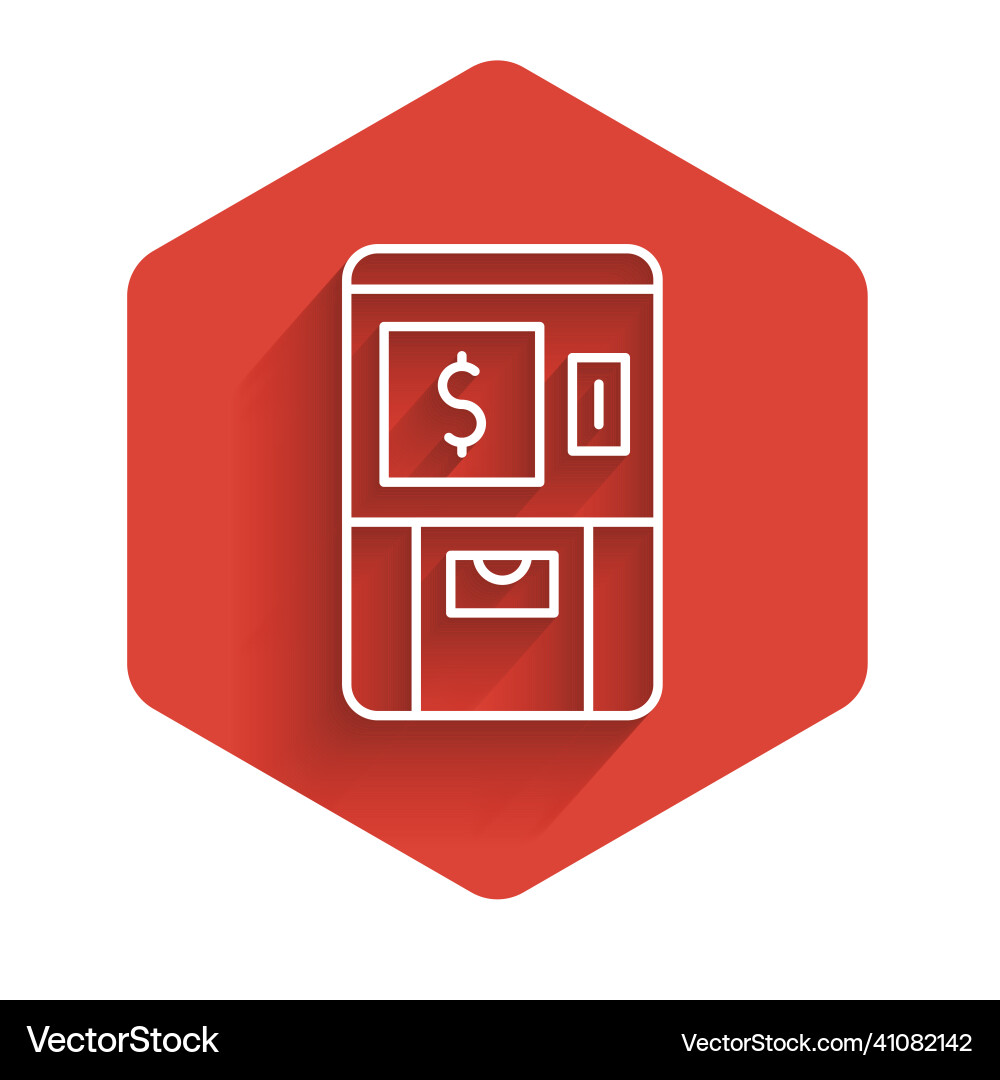 White line atm - automated teller machine White line atm - automated teller machine vector image
