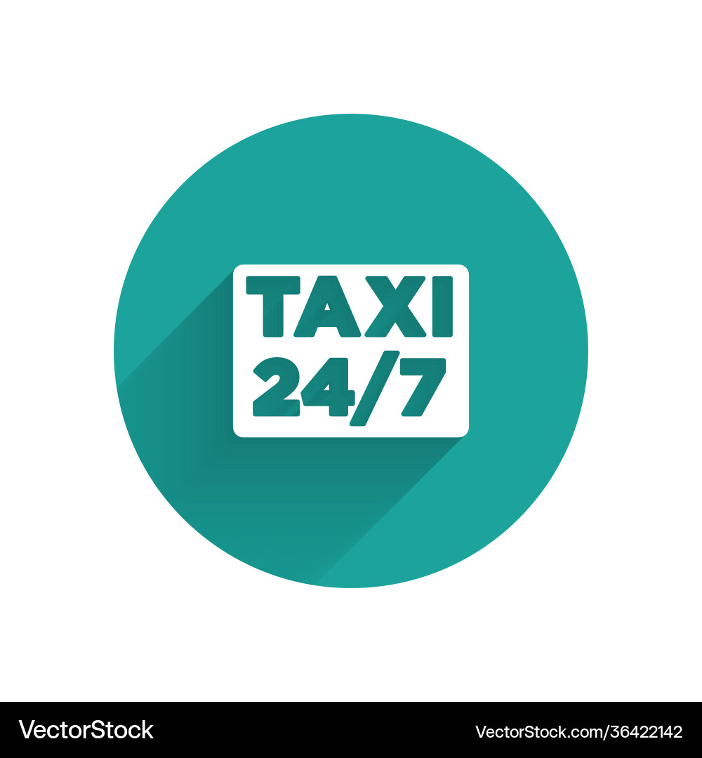 White map pointer with taxi icon isolated vector image