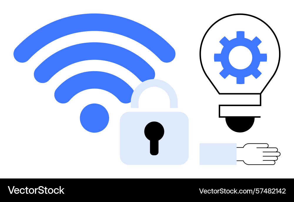 Wireless network security and innovation concept vector image