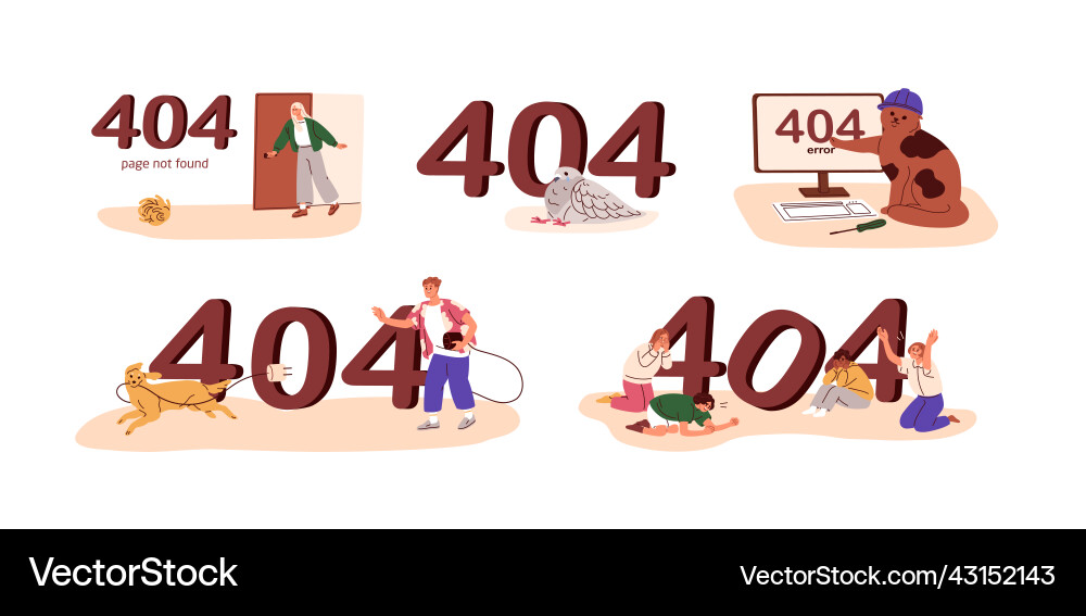 404 error designs for not found web-page 404 error designs for not found web-page vector image