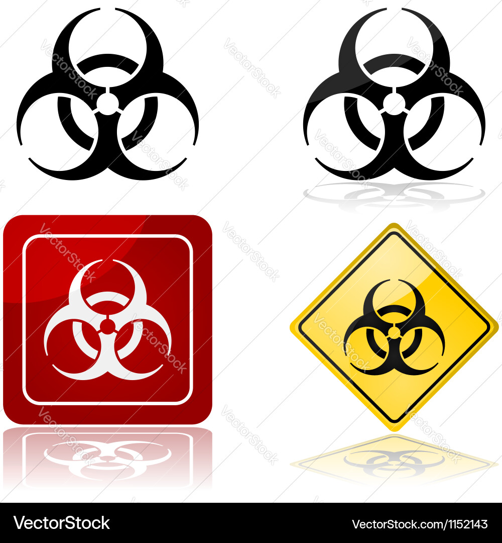 Biohazard Sign Icon Set vector image
