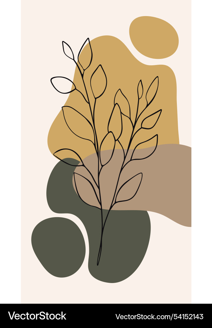 Boho vertical poster with botanic element and hand Boho vertical poster with botanic element and hand vector image