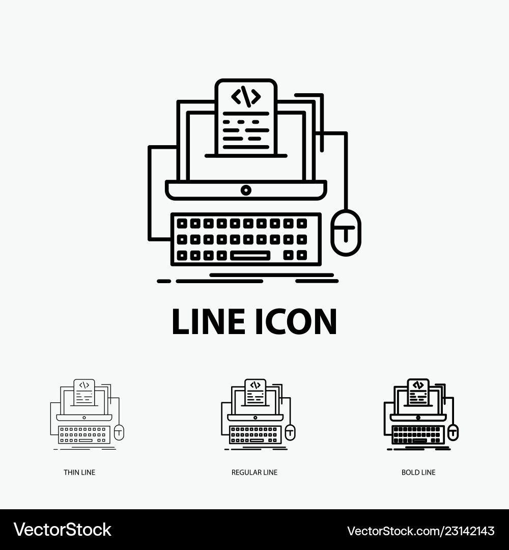 Code Screen Icon - Monoblock Style vector image