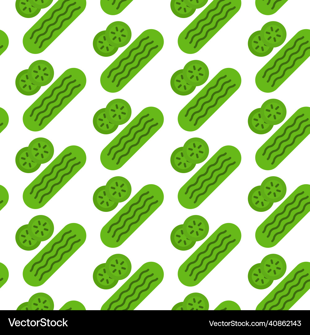 Cucumber seamless pattern isolated on white Cucumber seamless pattern isolated on white vector image