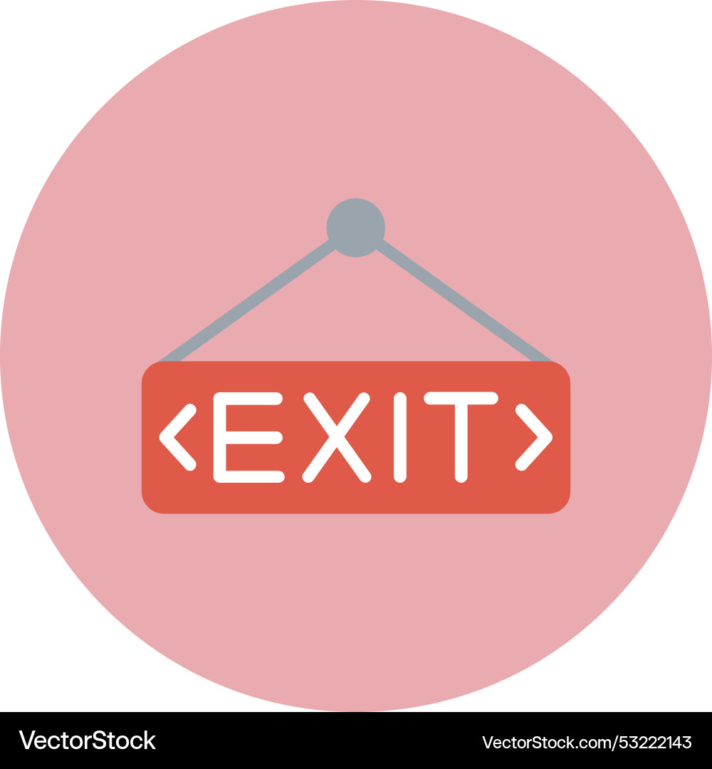 Exit flat circle icon Vector Image