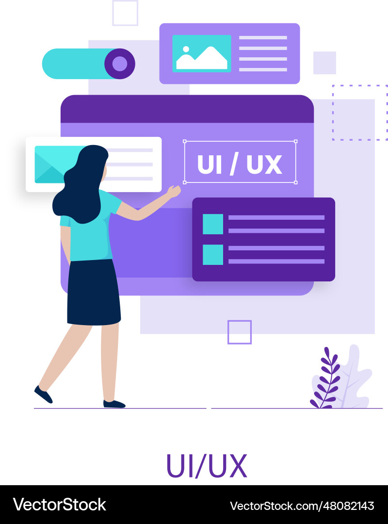 Flat design of ui ux concept Flat design of ui ux concept Vector Image