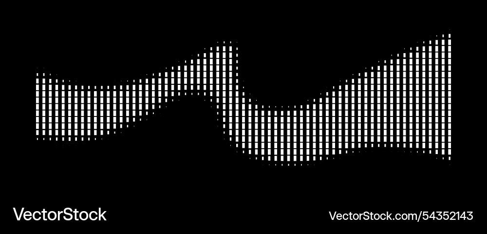 Halftone rhythm wave line dots pattern Halftone rhythm wave line dots pattern vector image
