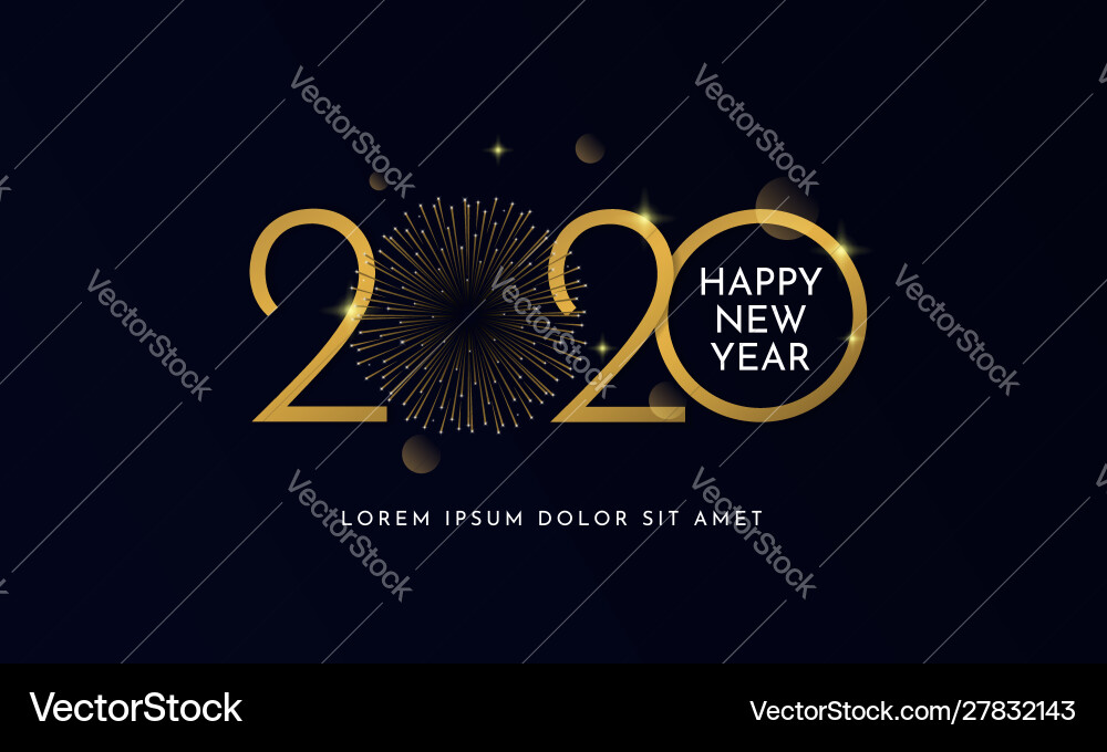 Happy new year 2020 typography text celebration Happy new year 2020 typography text celebration vector image