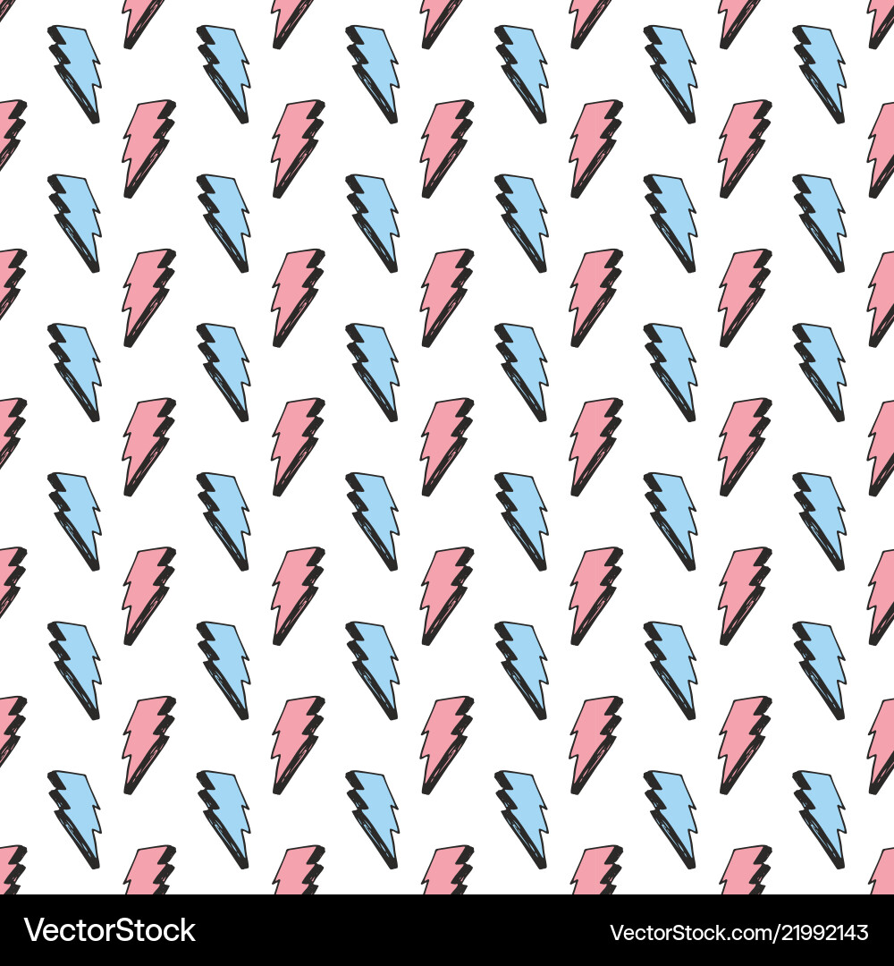 Lightning seamless pattern hand drawn sketched Lightning seamless pattern hand drawn sketched vector image